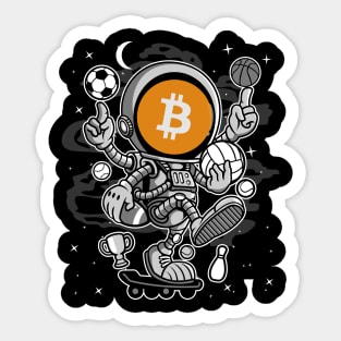 Astronaut Skate Bitcoin BTC Coin To The Moon Crypto Token Cryptocurrency Blockchain Wallet Birthday Gift For Men Women Kids Sticker